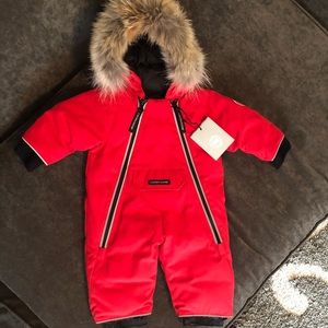 Baby Canada Goose Snowsuit Red 0-3 Months